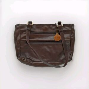 Vintage‎ SAS Brown Handsewn Leather Shoulder Bag Made in USA With Charms